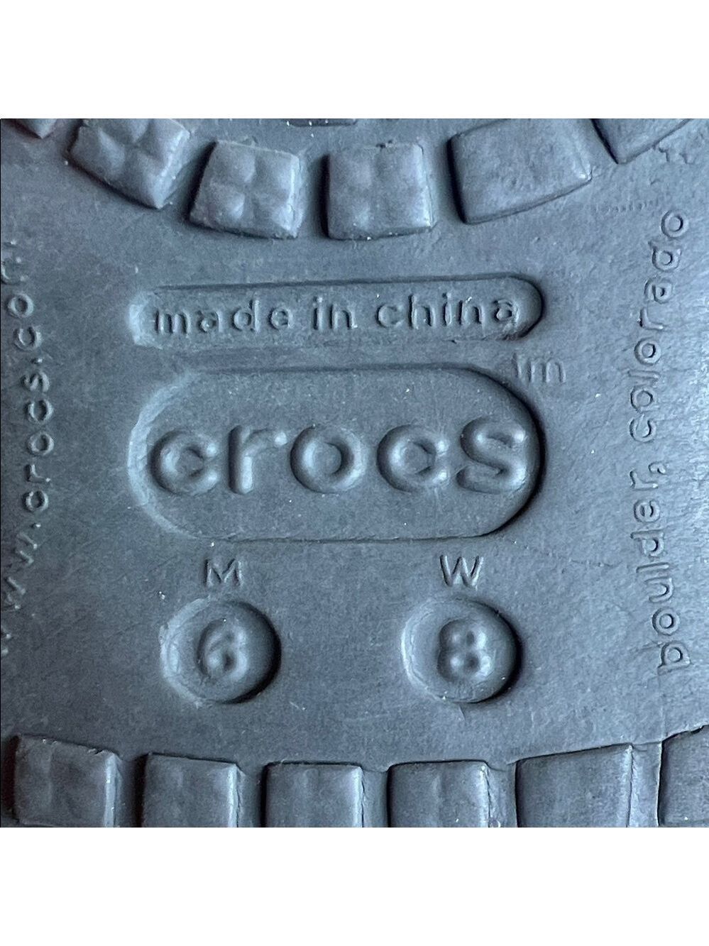 Crocs Black and White Slide Sandals - Picture 8 of 8